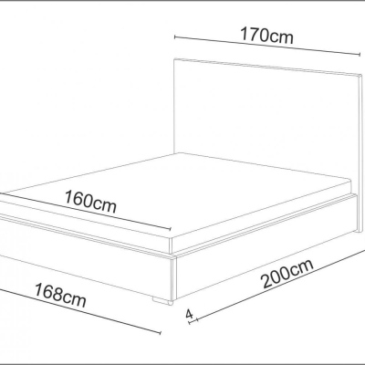 Manželská postel 160x200 FLEK 3 - růžová