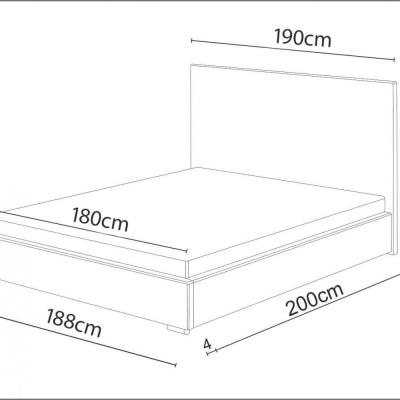 Manželská postel 180x200 FLEK 2 - růžová