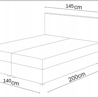 Manželská postel v eko kůži s úložným prostorem 140x200 LUDMILA - hnědá / smetanová