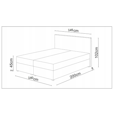 Manželská postel v eko kůži s úložným prostorem 140x200 LUDMILA - hnědá / smetanová