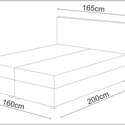 Manželská postel v eko kůži s úložným prostorem 160x200 LUDMILA - béžová / hnědá