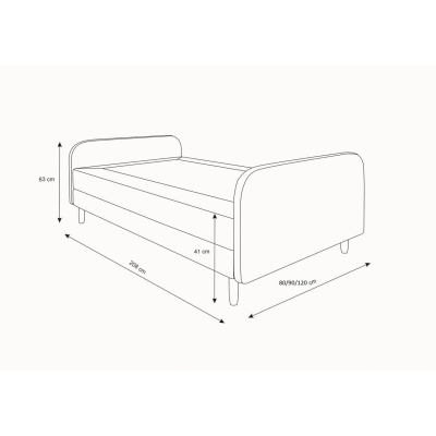 Postel pro dospívající teenagery 90x200 HENRYK 3 - hnědá