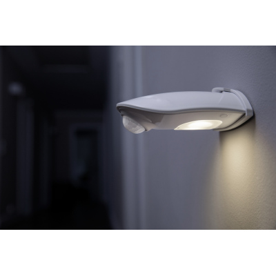 Venkovní LED nástěnné osvětlení s čidlem DOOR LED, 0,95W, denní bílá, IP54, bílé