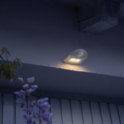 Venkovní LED nástěnné osvětlení s čidlem DOOR LED, 0,95W, denní bílá, IP54, bílé