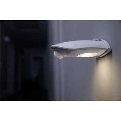 Venkovní LED nástěnné osvětlení s čidlem DOOR LED, 0,95W, denní bílá, IP54, bílé