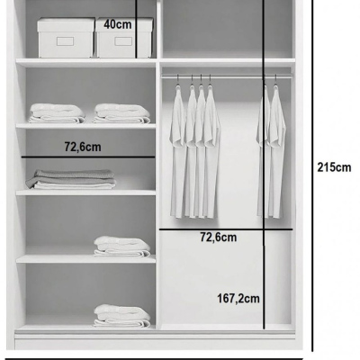 Prostorná šatní skříň FABIO, šířka 150 cm, výška 215 cm