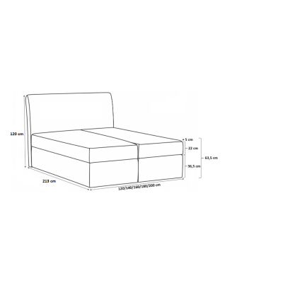 Čalouněná jednolůžková postel Ella černá 120 + Topper zdarma