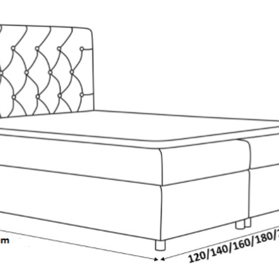 Boxspringová čalouněná postel Diana červená 160 + Topper zdarma