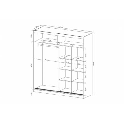 Šatní skříň se zrcadlem 200 cm WESTON 1 - bílá