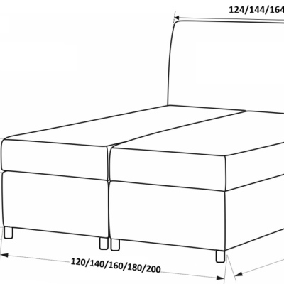 Elegantní postel potažená eko kůží Floki 120x200, šedá