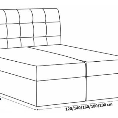 Čalouněné jednolůžko s úložným prostorem Olivio šedá 120 + topper zdarma