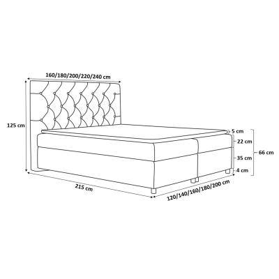 Elegantní čalouněná postel 120x200 MAXIMO - světle béžová + topper ZDARMA