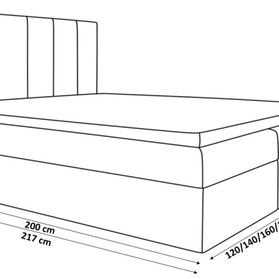 Kontinentální postel Kaspis bílá eko kůže 140 + topper zdarma