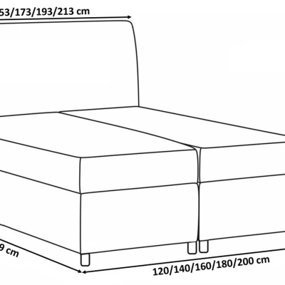 Čalouněná postel 160x200 PILAR - černá + topper ZDARMA