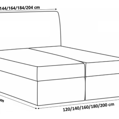 Elegantní kontinentální postel 200x200 CARMEN - fialová 1 + topper ZDARMA