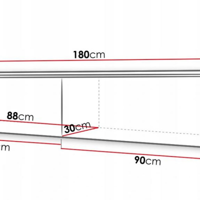 Televizní skříňka s LED osvětlením 180 cm WILLA D - beton