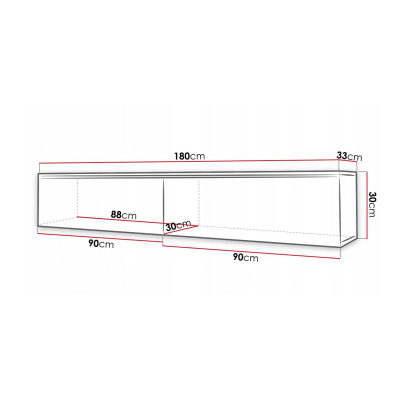 Televizní skříňka s LED osvětlením 180 cm WILLA D - beton