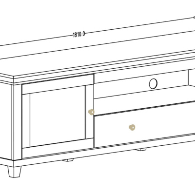 Výjimečný televizní stolek EROL - abisko ash / dub lefkas