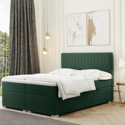 Postel boxspring FATIMA 180x200 - zelená