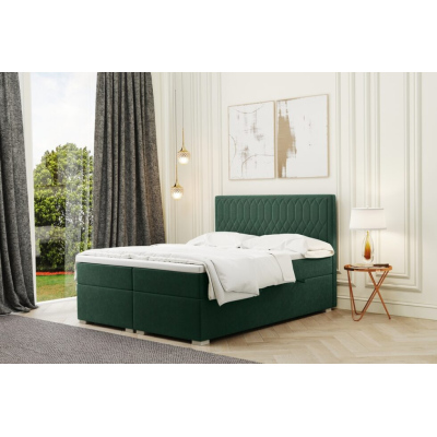 Postel boxspring FATIMA 180x200 - zelená