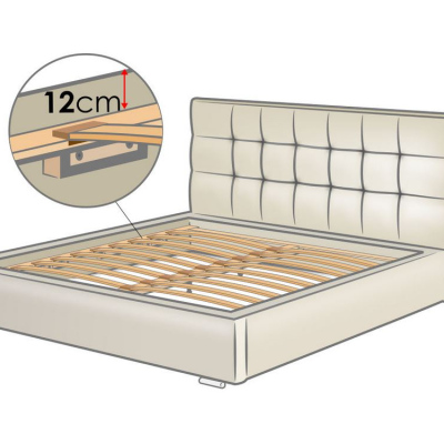 Postel s roštem a matrací 180x200 IRVINE 2 - hnědá ekokůže