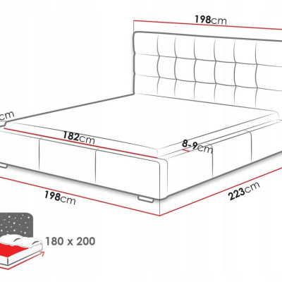 Postel s roštem a matrací 180x200 IRVINE 2 - hnědá ekokůže