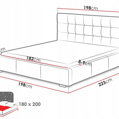 Postel s matrací a úložným prostorem 180x200 IRVINE 1 - hnědá ekokůže