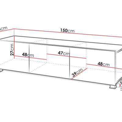 TV stolek 150 cm CHEMUNG - dub zlatý