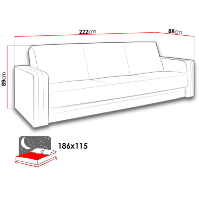 Rozkládací pohovka SPARKS 3 - hnědá / béžová
