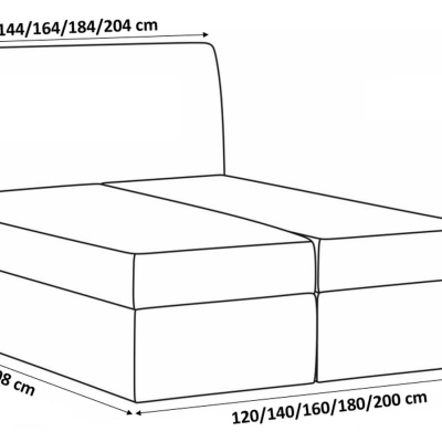 Čalouněná postel REX - 200x200, černá + topper ZDARMA