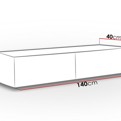 Televizní stolek 140 cm ASHTON - černý / dub wotan