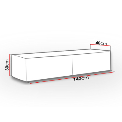 Televizní stolek 140 cm ASHTON - černý / dub wotan