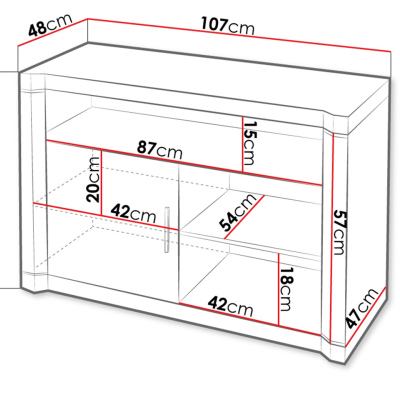 TV stolek ARIKA - 107 cm, dub lanýž