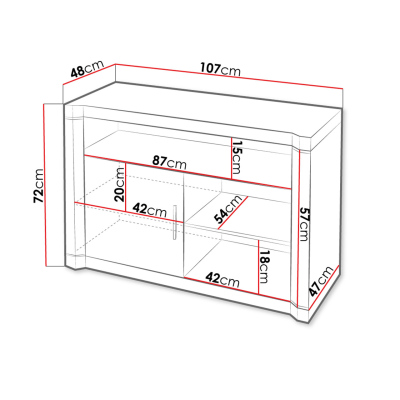 TV stolek ARIKA - 107 cm, dub lanýž