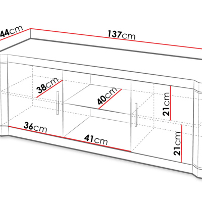 TV stolek ARIKA - 137 cm, dub lanýž