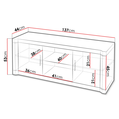 TV stolek ARIKA - 137 cm, dub lanýž