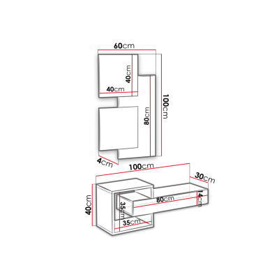 Předsíňová sestava IRA 2 - dub wotan / bílá