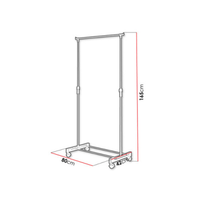 Věšák na kolečkách DINGLE - černý