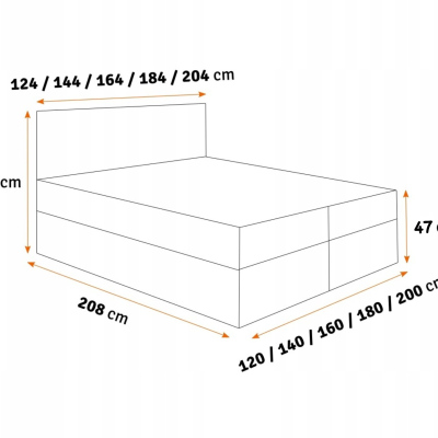 Jednolůžková postel KVETA - 120x200, hnědá 2 + topper ZDARMA