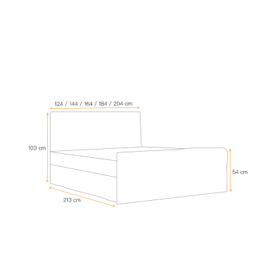 Čalouněná boxspringová postel IVANA 1 LUX - 180x200, béžová + topper ZDARMA