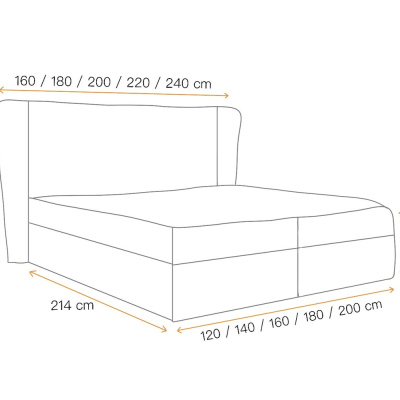 Čalouněná postel ZOJA - 200x200, růžová + topper ZDARMA