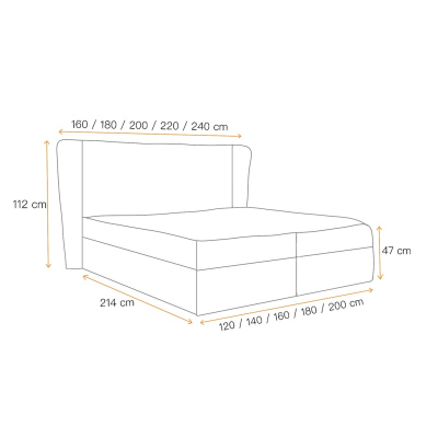 Čalouněná postel ZOJA - 200x200, světle modrá + topper ZDARMA