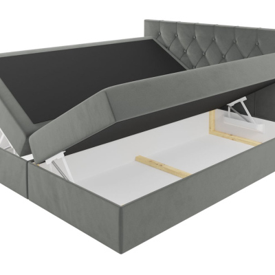 Postel boxspring TIBOR - 180x200, hnědá + topper ZDARMA