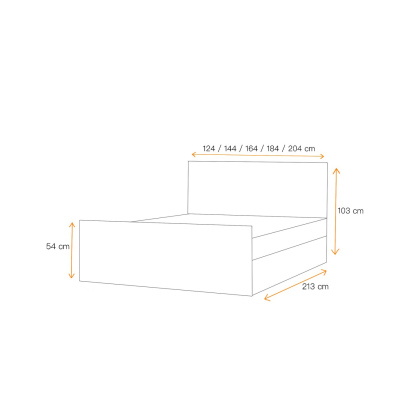 Čalouněná postel ZOE LUX - 180x200, černá + topper ZDARMA