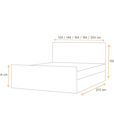 Čalouněná postel ZOE LUX - 160x200, hnědá + topper ZDARMA