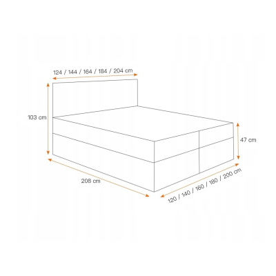 Čalouněná postel ZOE - 200x200, béžová 2 + topper ZDARMA