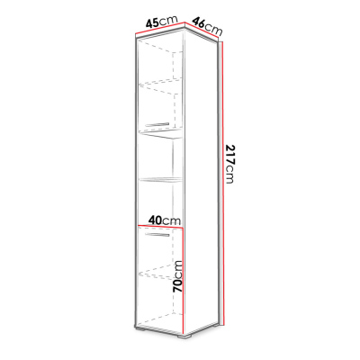 Vysoká skříňka CELENA 3 - šířka 45 cm, bílá