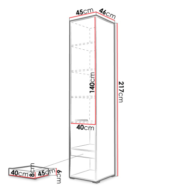 Vysoká skříňka CELENA 1 - šířka 45 cm, bílá