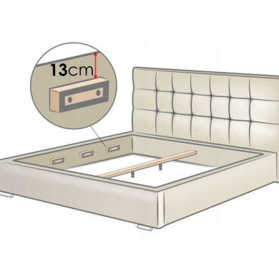 Jednolůžková postel s úložným prostorem a roštem 120x200 IVENDORF 2 - krémová