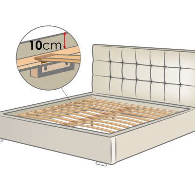 Jednolůžková postel s roštem 120x200 PALIGEN 2 - černá